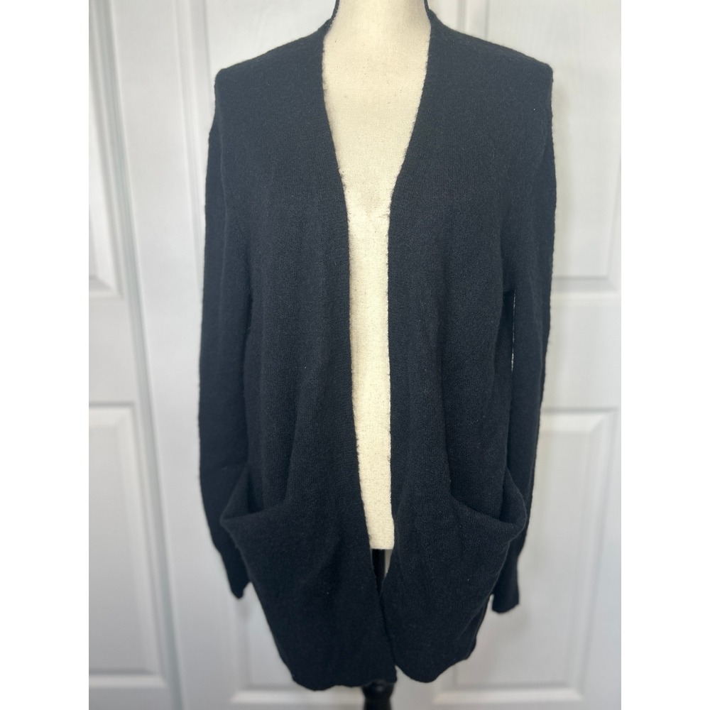 Madewell Cozy Walker Cardigan Black Alpaca Wool with Pockets Size Small